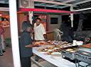 Lawrence Wheatley directing dinner preparation at the Anegada Reef Hotel