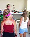 Tamara giving at tour of the Anegada Clinic