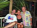 Walker, Nancy and Malcolm - sunset at Myett's on Old Year's Night.