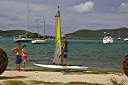 Matt giving windsurfing instruction at Trellis Bay.