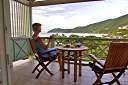 Cocktail time on the balcony of "Shak-Shak", our new Long Bay apartment.