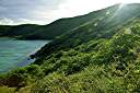 Panorama of west end of Money Bay, Norman Island.