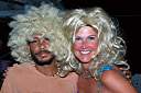 Party at Potter's. We met a group of people earlier at Neptune's that had a bag of wigs. We spent the night partying with them - swapping wigs after every dance.