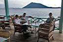 Sunday lunch at Pusser's Marina Cay with Davide and Cele.