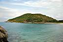 View from Scrub Island isthmus beach.