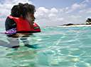 Trayesha swimming at Cow Wreck.