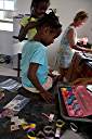 Dyeing Easter eggs with Trayesha, Janesha, and Lakesha.