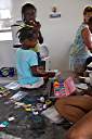 Dyeing Easter eggs with Trayesha, Janesha, and Lakesha.