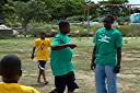 Spring Sports Day at Anegada's Claudia Creque Education Center.
Mike (on right, green shirt) in egg race (lime race!)