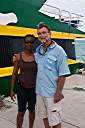 Sad day - Lala and Walker saying goodbye at the ferry. Our niece (Lauren) is moving from Anegada to Tortola today.