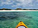 Looking in at Hidden Treasure from my kayak.