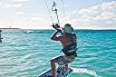 Lucky kiteboarding with Daniel Therrien.