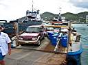 Loading the Isabel V at Port Purcell