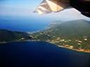 Looking across Tortola at Fort Recovery. Long Bay and Apple Bay on far side.