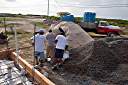 Preparing to cast floor.