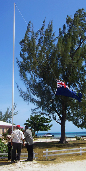 Lowell readying flag, June 15, 2002
