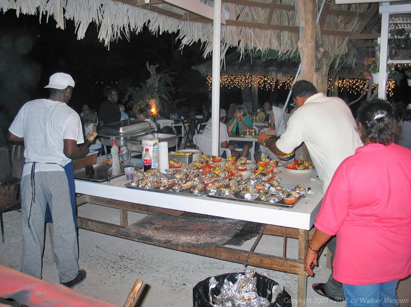 Dinner preparation at the Anegada Reef Hotel