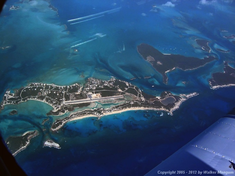 Flying up the Exumas.
