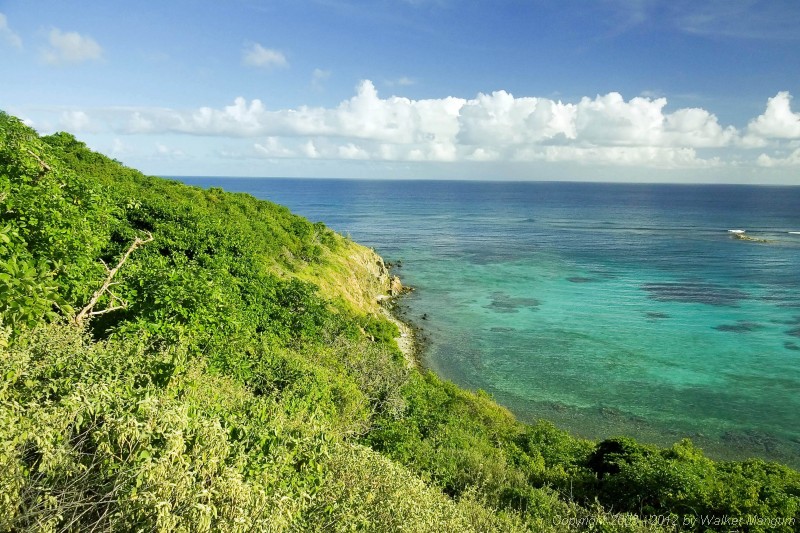 Panorama of west end of Money Bay, Norman Island.