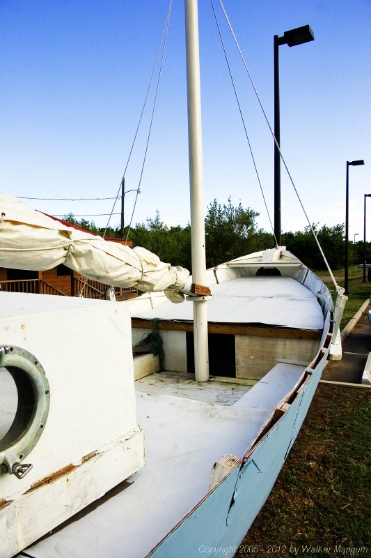 Tortola sloop mockup at H. Lavity Stout Community College Marine Center.