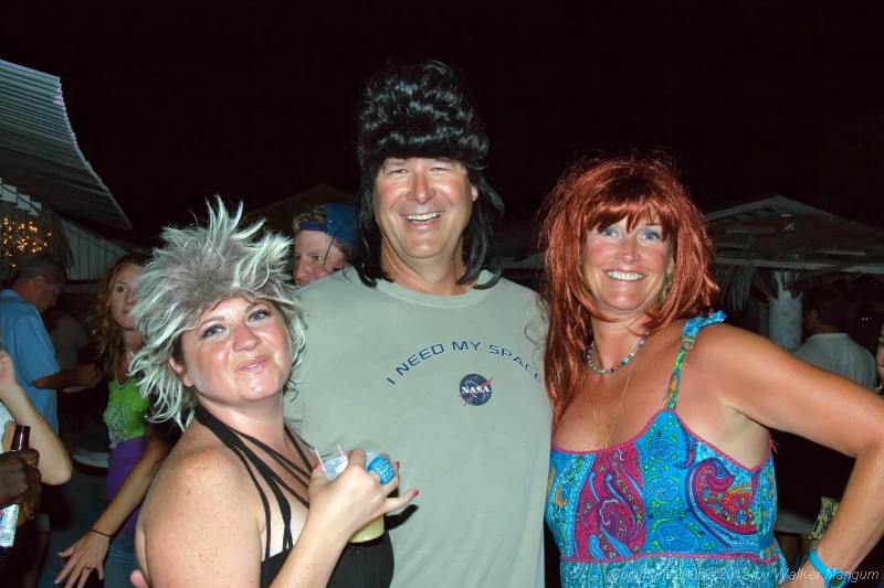 Party at Potter's. We met a group of people earlier at Neptune's that had a bag of wigs. We spent the night partying with them - swapping wigs after every dance.