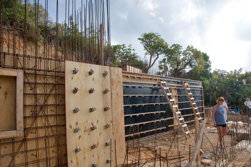 Wali Nikiti construction site - cistern casting underway.