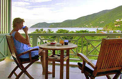 Snacks (rum?) on the balcony
