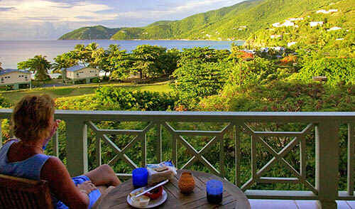 Snacks (rum?) on the balcony